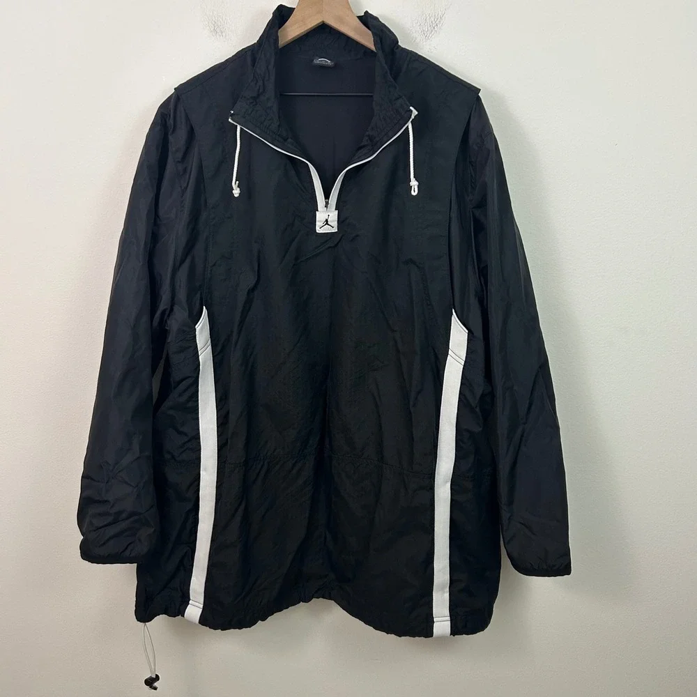Vintage Jordan Flight Windbreaker Pullover Jacket Black Red Jumpman Logo XL - Picture 5 of 16